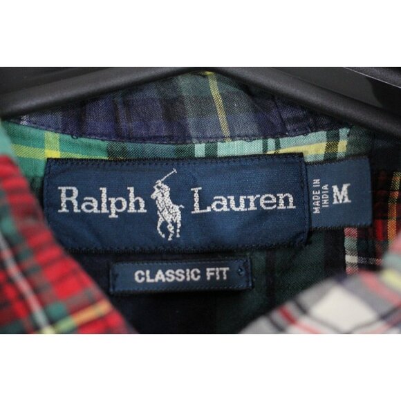Ralph Lauren Mens Medium Patchwork Button Up Shirt C1019 - Picture 4 of 5
